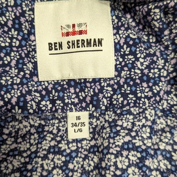 Men's Ben Sherman Shirt  Floral Print Cotton Casual Button Up - Picture 4 of 4